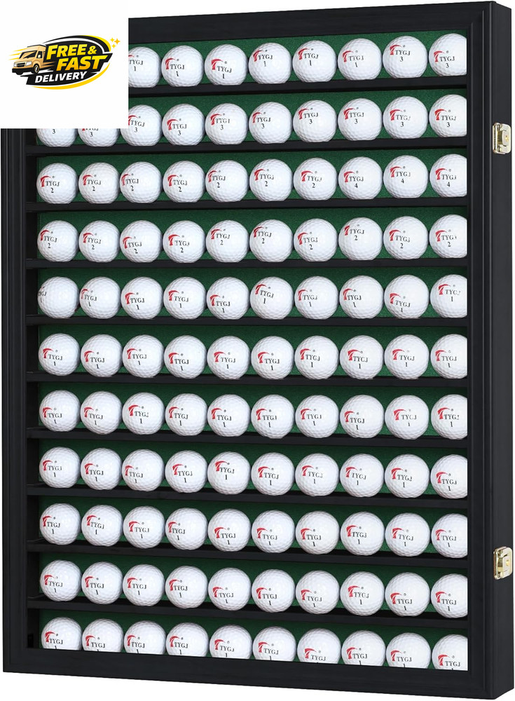 110 Golf Ball Display Case in Black Finish