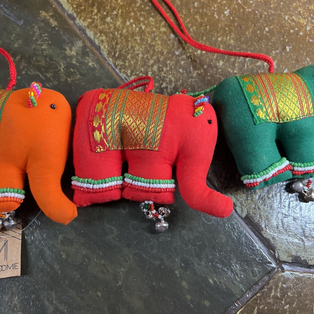 Indian Fabric Elephant Chimes - ,