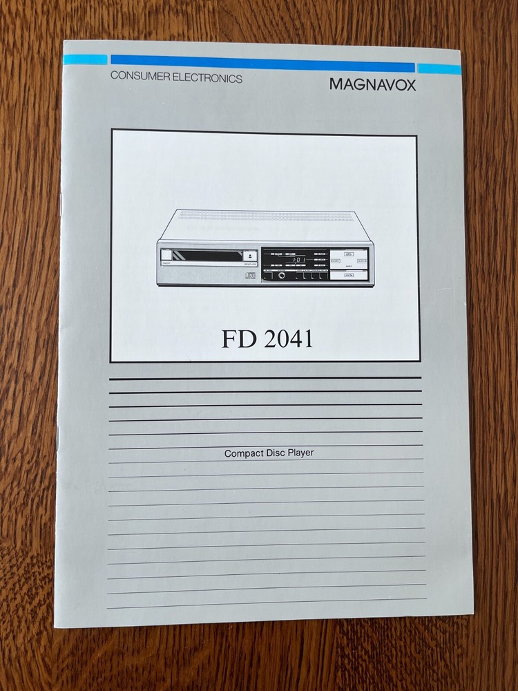 MAGNAVOX FD 2041 OPERATING INSTRUCTIONS - ORIGINAL