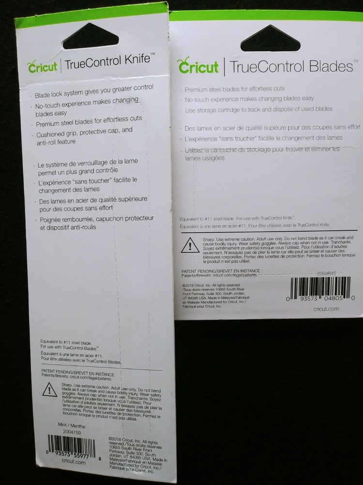 Cricut True Control Knife & Cricut True Control Refill Pack W/5 Premium Blades