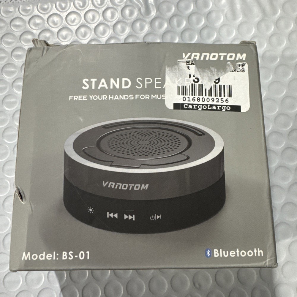 VANOTOM BS-01 Bluetooth Stand Speaker Cylinder Black Silver