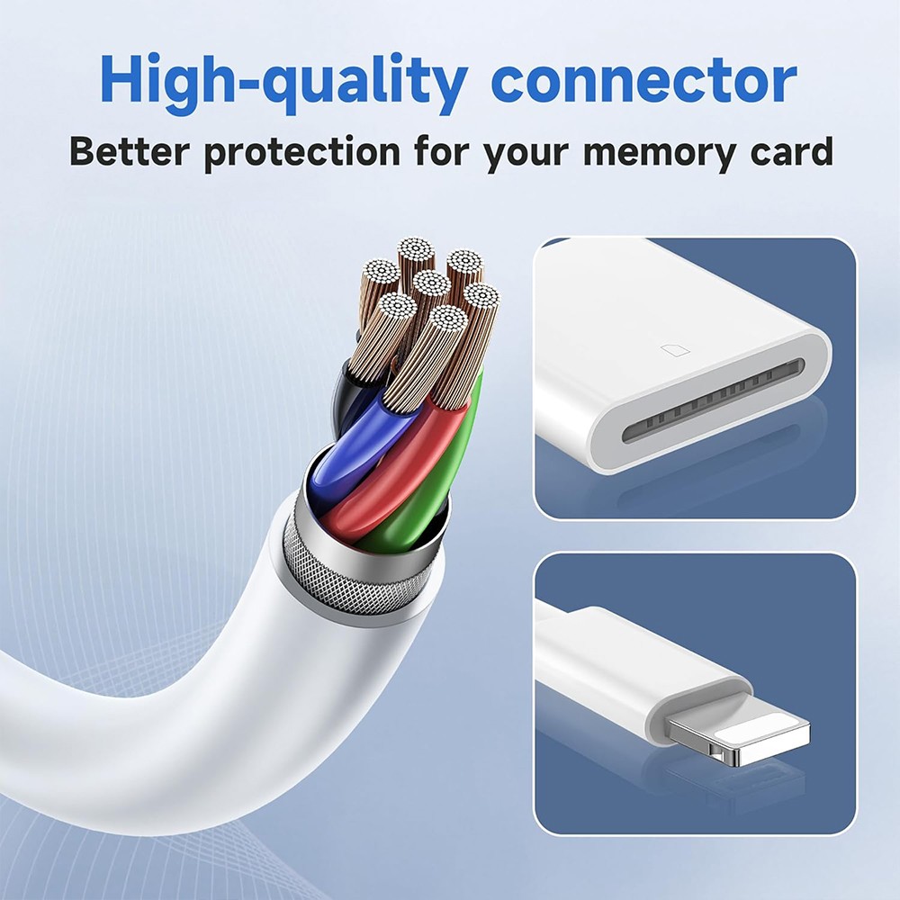 USB Card Reader Adapter Micro SD Memory Slot Camera for iPhone iPad iPod