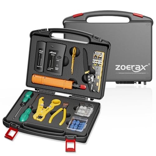 11-in-1 Network Tool Kit - RJ45 Crimping Tool, Tester, Punch Down, Stripper, Cut