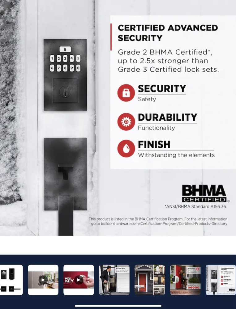 Kwikset SmartCode 260 Keypad Lock Halifax Lever Combo Pack Electronic Deadbolt