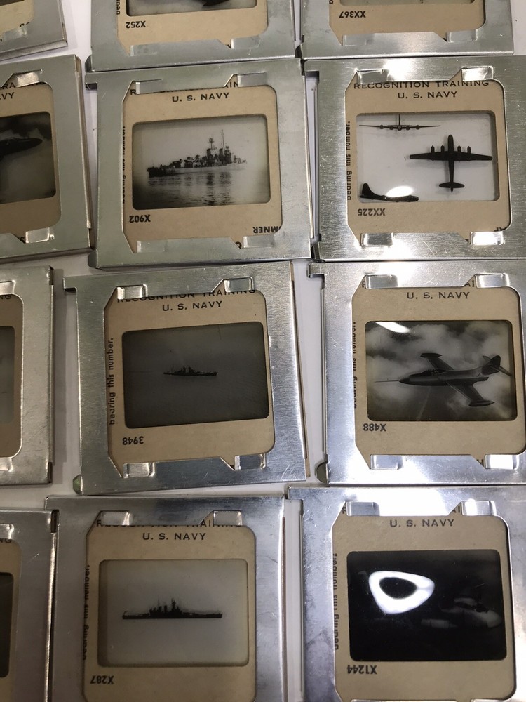 U.S. NAVY recognition training slides 1960's mixed lot (30) ships & planes
