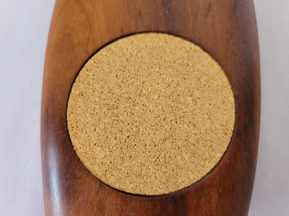 Solid Teak Wine Bottle Support with Coaster for Display