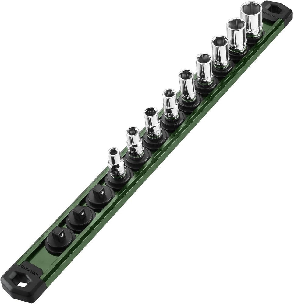 Magnetic Socket Storage Solution - 1/4-Inch Drive Organizer with Rotatable Clips