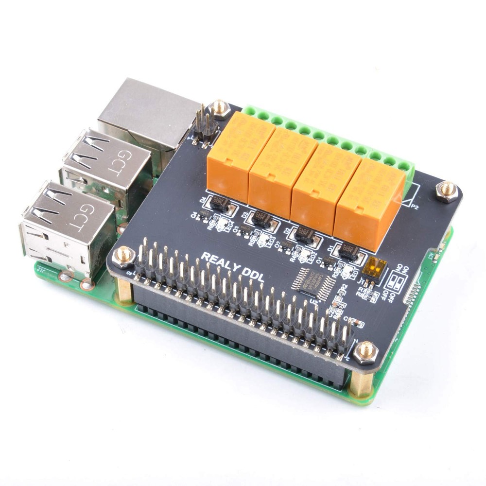 4 Channel Power Relay Board Module For Raspberry Pi 4B/3B+/3/2B Programmable