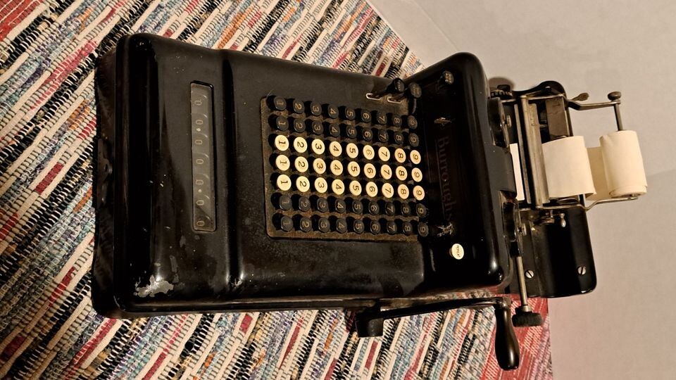 Antique Burroughs Class 3 7 Column Adding Machine