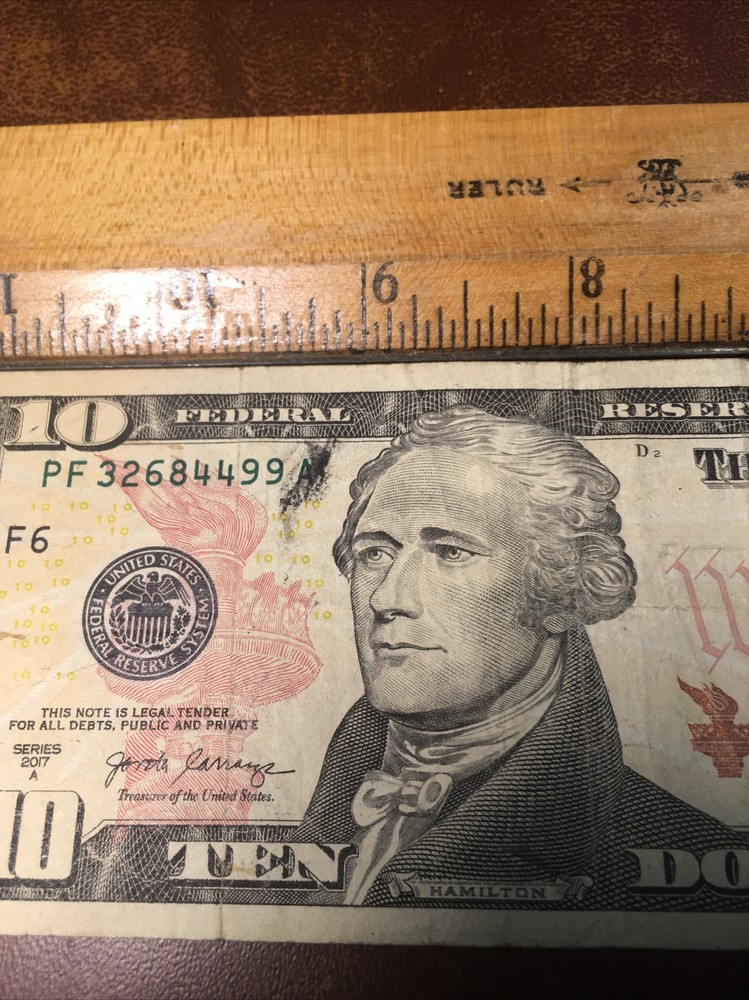 Fancy $10 Bill Error w/Obverse Ink Smear