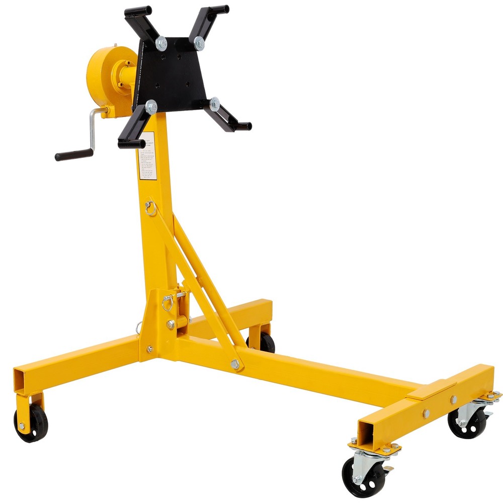 1000lbs Folding Engine Stand - 360° Rotating Head, Yellow