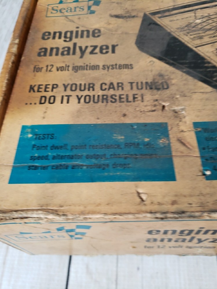 Vintage SEARS ENGINE ANALYZER Model 161-2161 Original Box 12V Ignition Systems