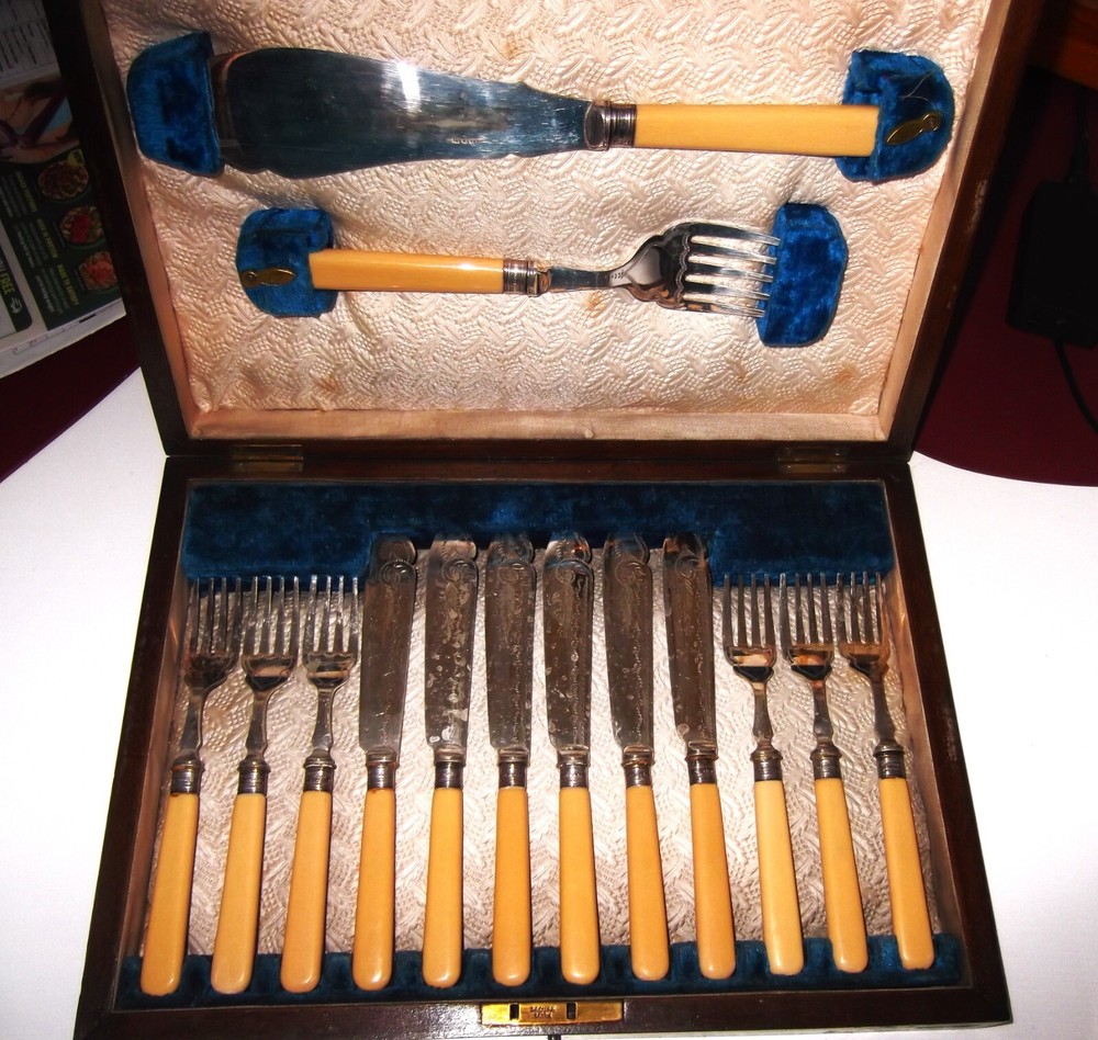 Fin de Siecle Silverplate Fish Set