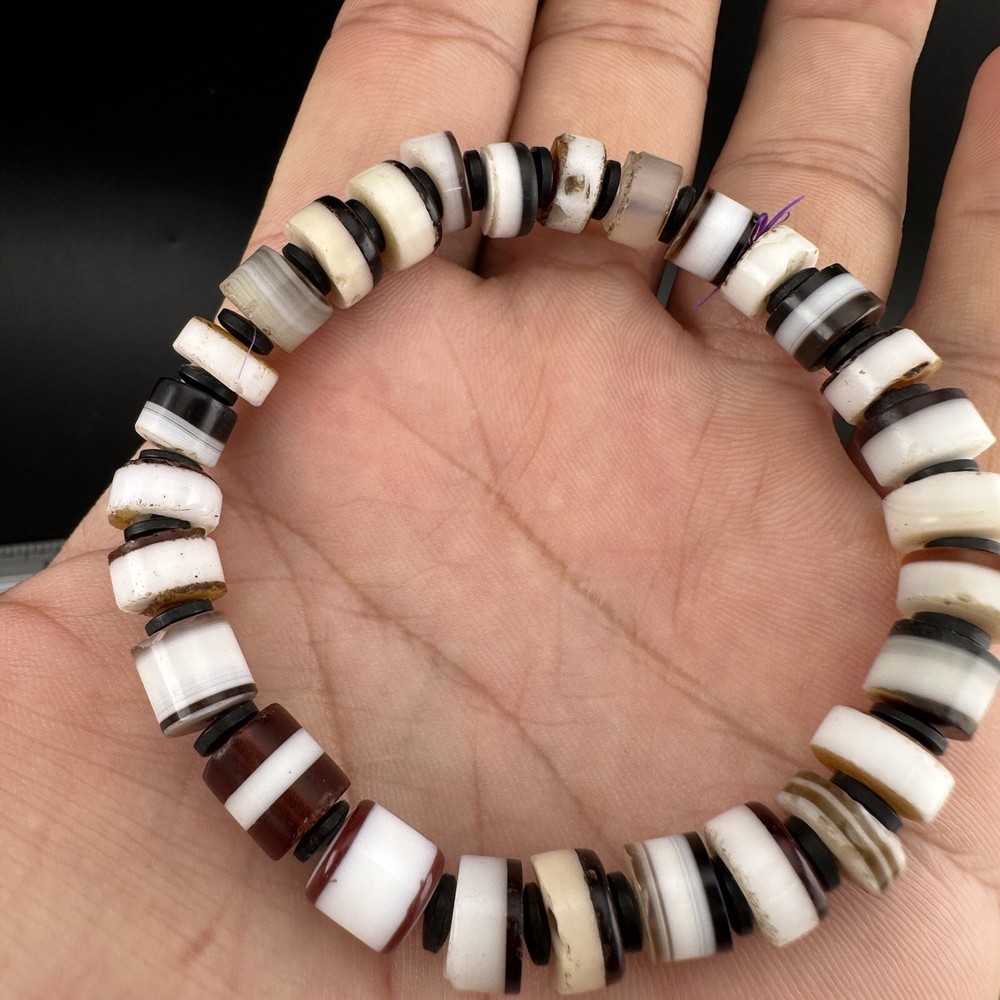 Rare Ancient Old Soleimani Agate Beads Bracelet