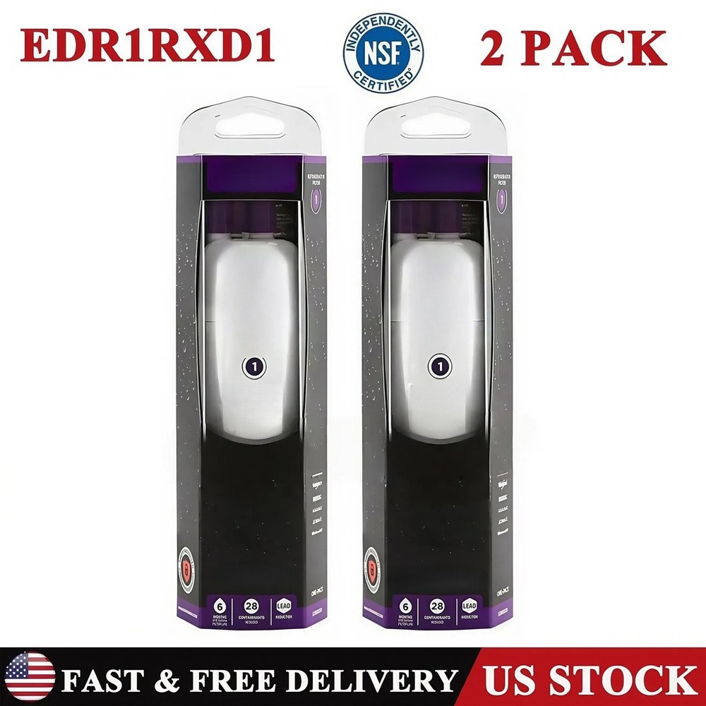 2PACK ΕDR1RXD1 Refrigerator Wate Filter 1 Replacement White New Sealed FREE SHIP
