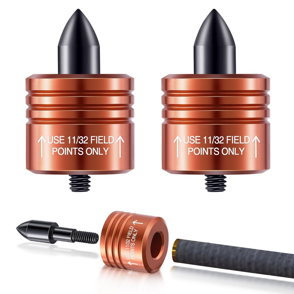 Feekoon 2 Pack Crossbow Bolt Decocking Head, Point Orange