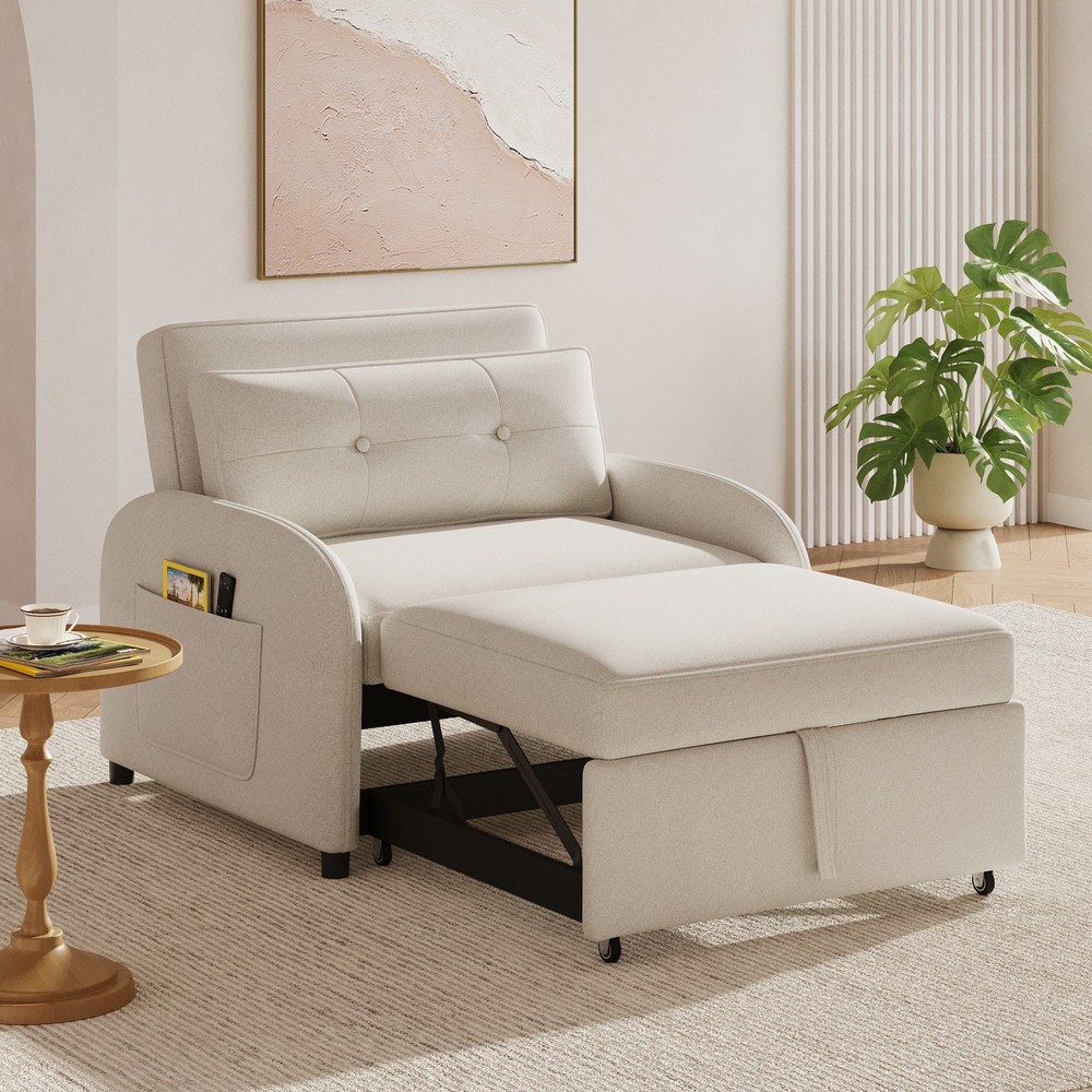 Modern Convertible 3-in-1 Sleeper Sofa Bed Folding Pull Out Bed for Small Space