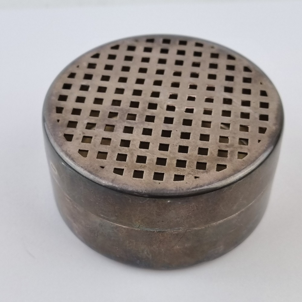Solid Silver Potpourri And Cover 7.9cm Diameter London 1994 Maker "LS"