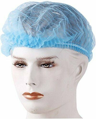 Bouffant Caps Blue Disposable & Stretchable (100 Pieces) NEW