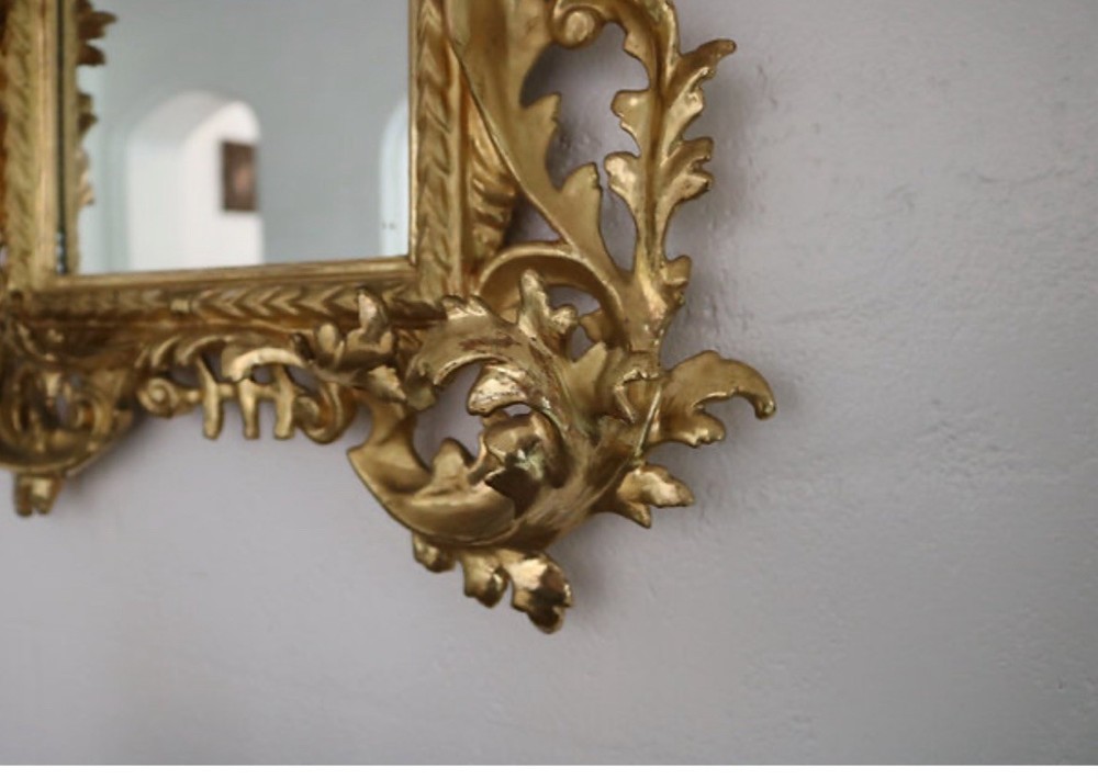 Italian Rococo Gilded Gold Wall Mirror