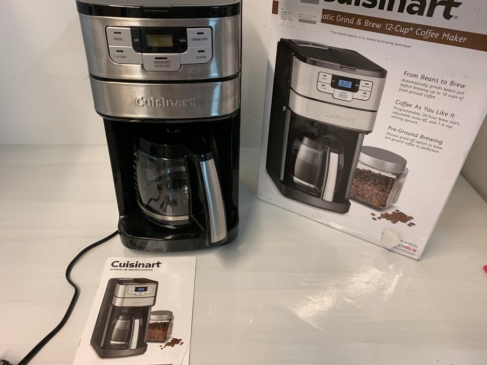 Cuisinart DGB-400NAS Automatic Grind & Brew 12-Cup Coffee Maker Silver Black