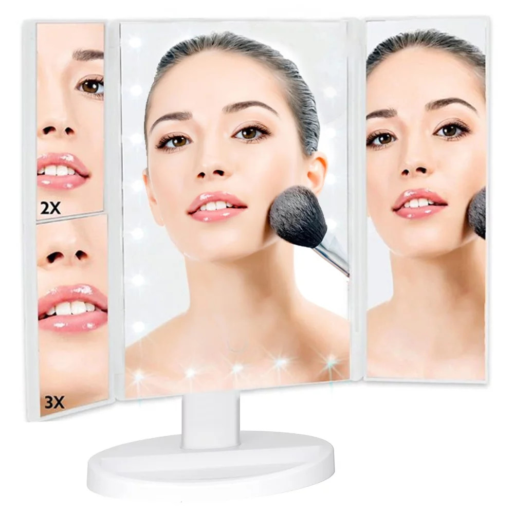 Makeup Mirror with Lights, Lighted Makeup Mirror with 22Pcs LED Lights, 2X 3X Ma