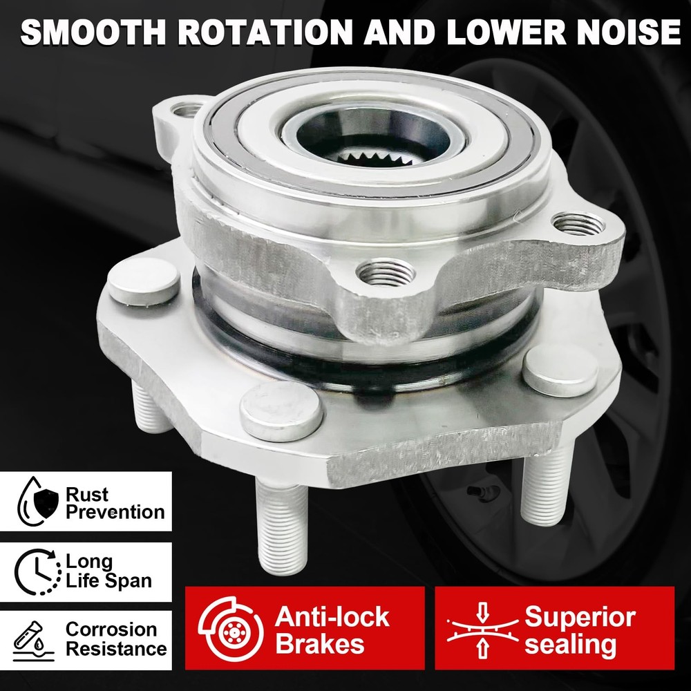 Pair 513357 Front Wheel Bearing Hub Assembly Compatible with OE Size, Silver