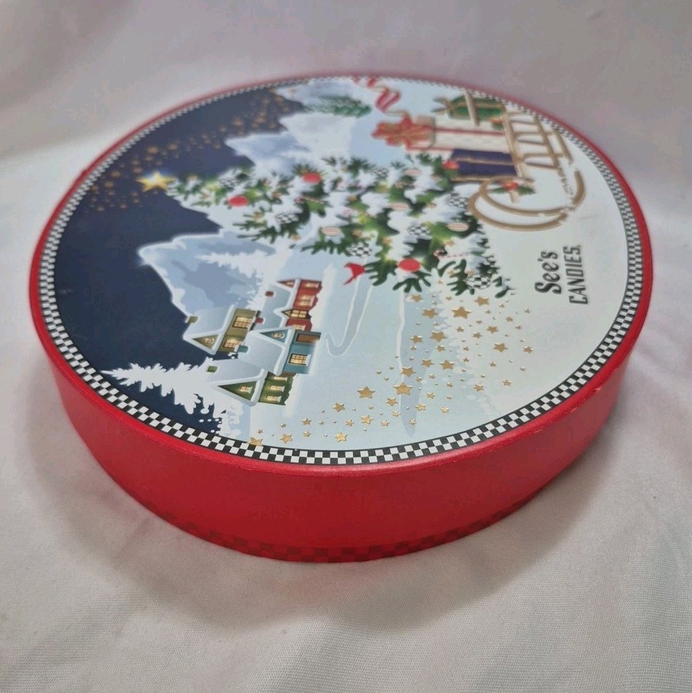 See’s Candies Holiday Box 2022 Empty w/ Insert – Refillable Gift Display