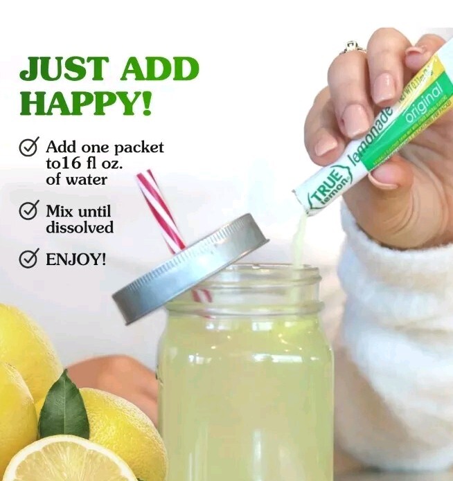 6 PACK True Citrus Lemon Lemonade Stevia Drink Mix - 60 Packets