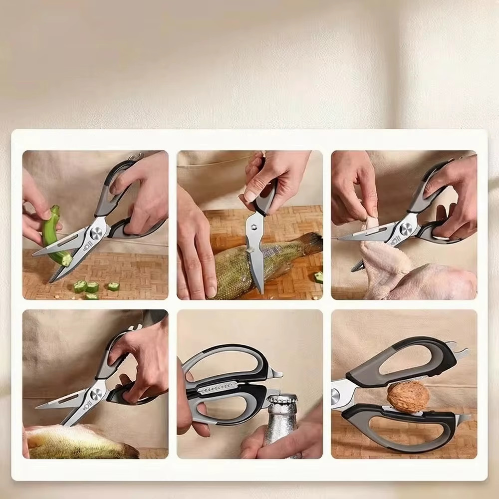 German Stainless Steel Kitchen Shears, Multi-Function, High Hardness, Ideal for
