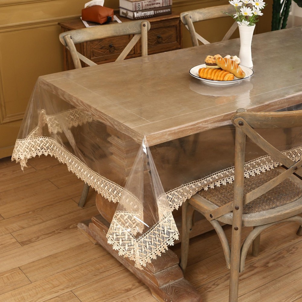 Walrus Clear Vinyl Tablecloth Protector 54" x 84" (Rectangular),