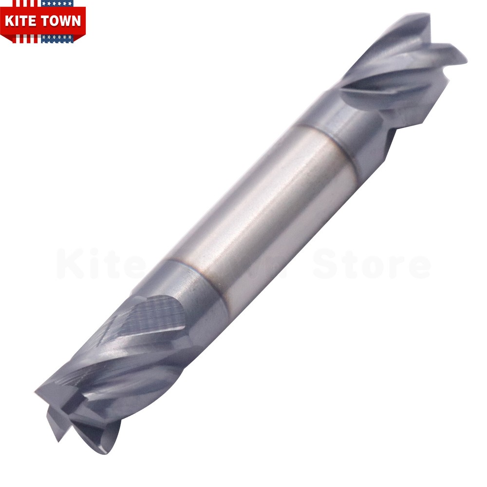 5Pcs 4Flute 3/8" x 9/16" x 2-1/2" Double End Solid Carbide End Mill AlTiN Coated