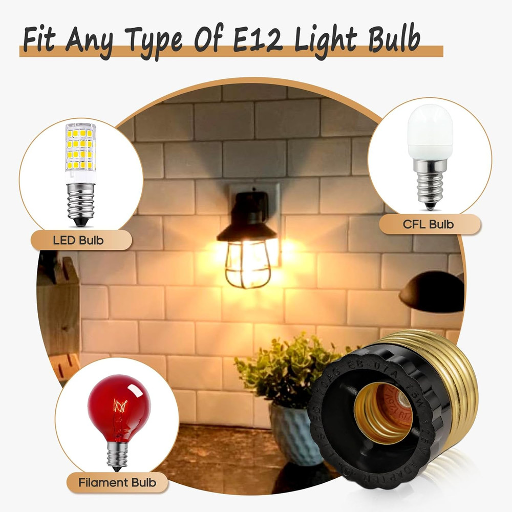 E26 to E12 Light Socket Adapter, Standard Socket to Candelabra Bulb Socket Adapt