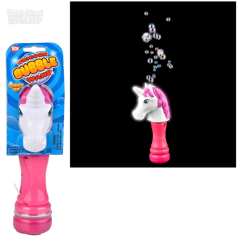 RI 8" Unicorn Light-Up Bubble Wand