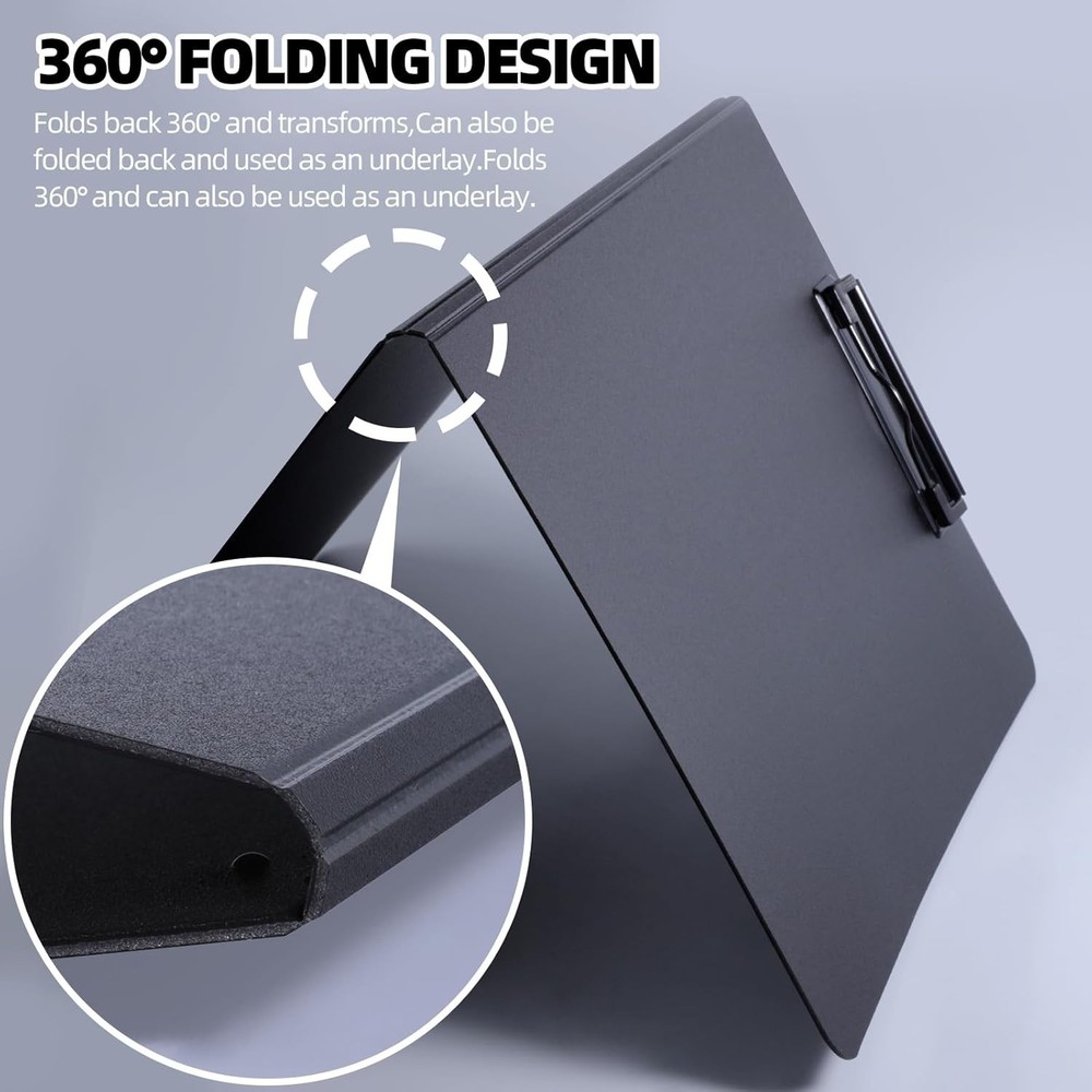 Clipboard Folder, A4 Foldable Clipboard with Horizontal and Vertical Double Meta