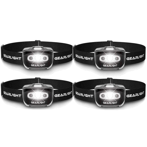 Gearlight LED Headlamp Flashlight S500 [4 PACK]