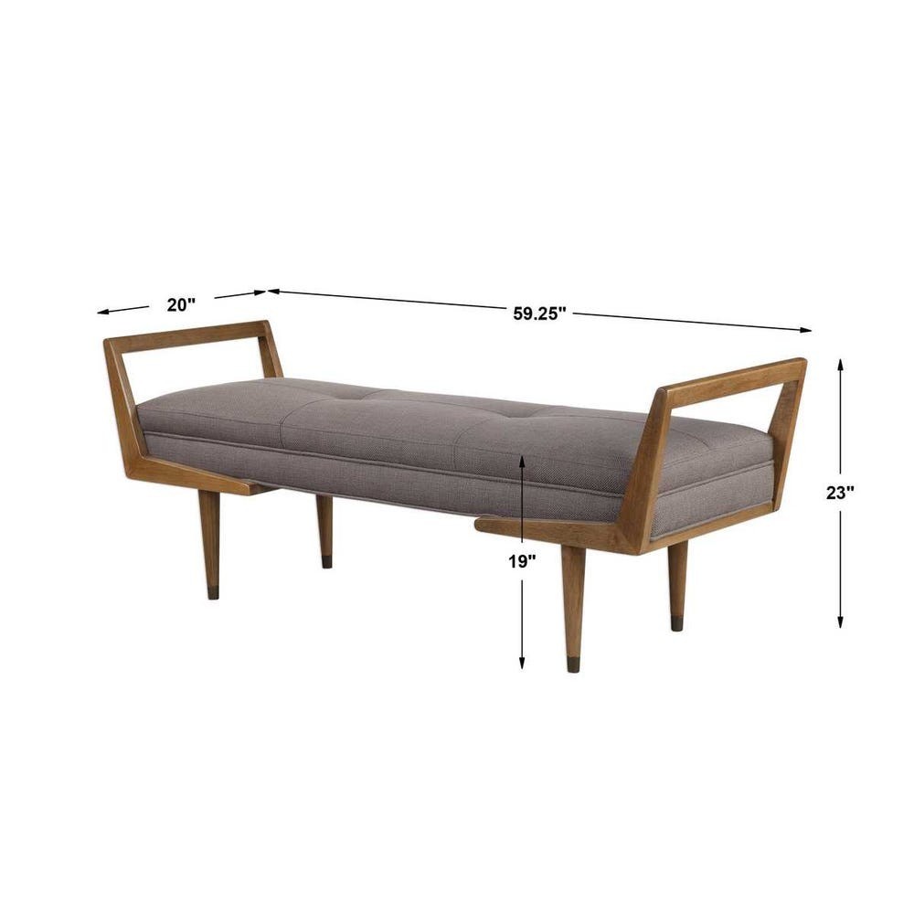 Uttermost 23388 Waylon Mid-Century Modern Bench