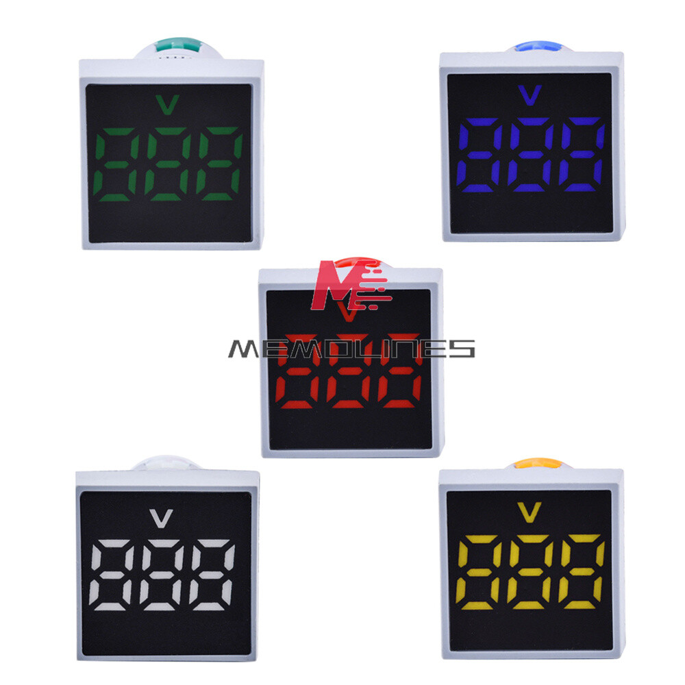 22MM AC60-500V Voltmeter Square Panel LED Digital Voltage Meter Indicator Light
