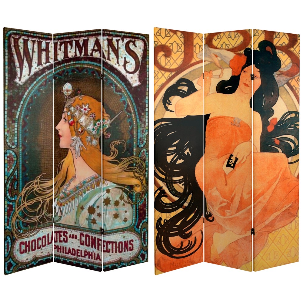 6 ft. Tall Double Sided Confections Canvas Room Divider