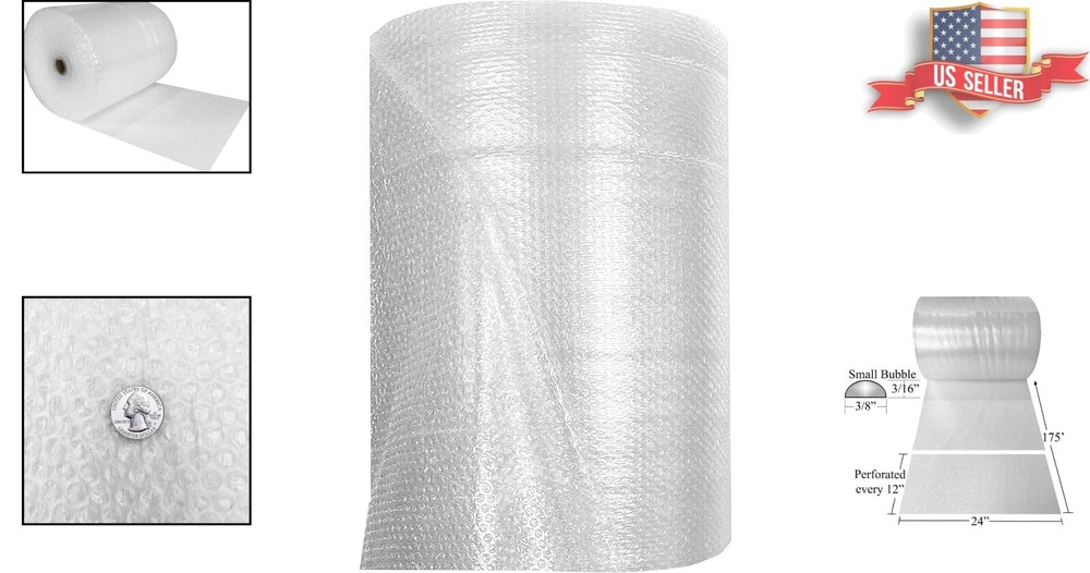Heavy-Duty Bubble Roll 24" x 175 ft - Small Bubbles - Protective Cushioning