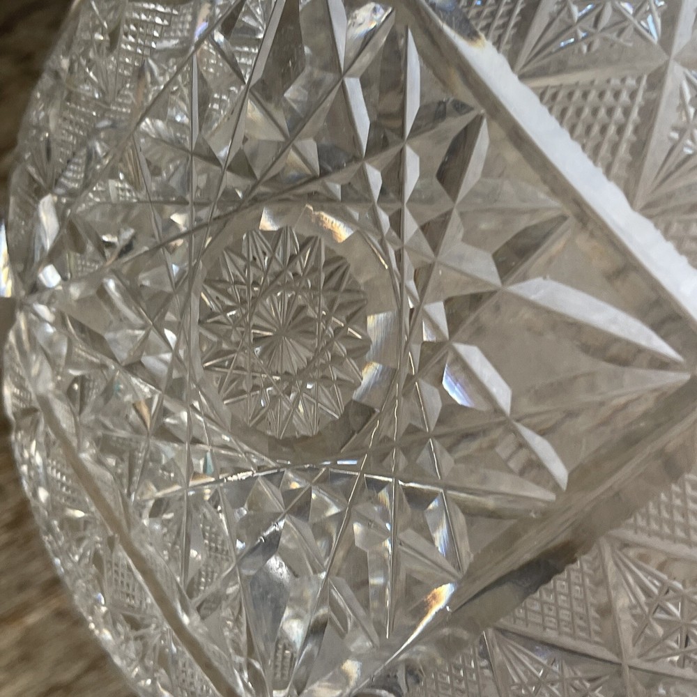 Gorham Cut Glass Serving Bowl Sterling Silver
