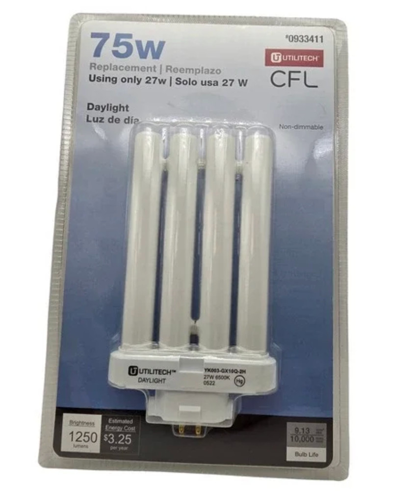 Utilitech Daylight four-set Bulb, Brightness 1335 Lumens 27W