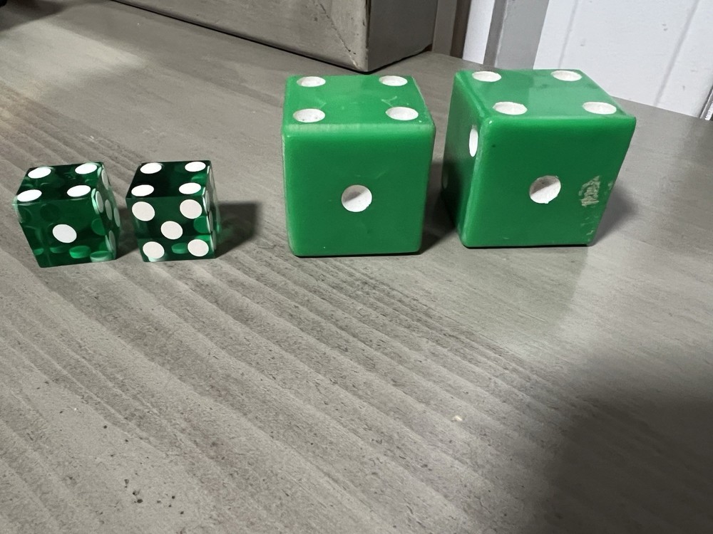 Vintage Large Green dice pair