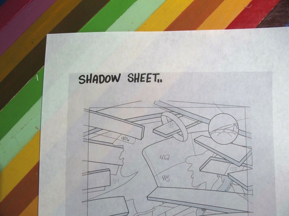 vtg KAWS art show print - working process transparency worksheet shadow sheet