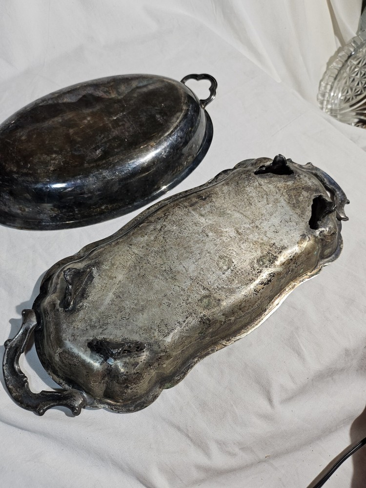 Silverplate Serving Tray Lot Decorative Trays with Handles 🔥