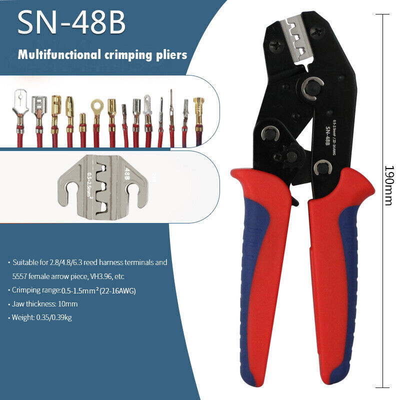 SN-48B Crimper Plier Crimping Tool Cable Wire Connectors Electrical Terminals
