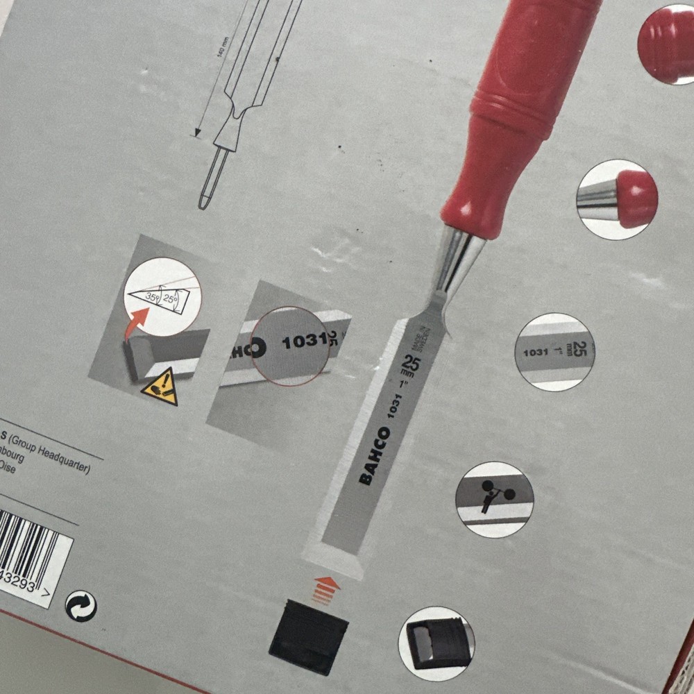 Bahco 9883 Wood Chisel Set with Polypropylene Handle 5 Piece New