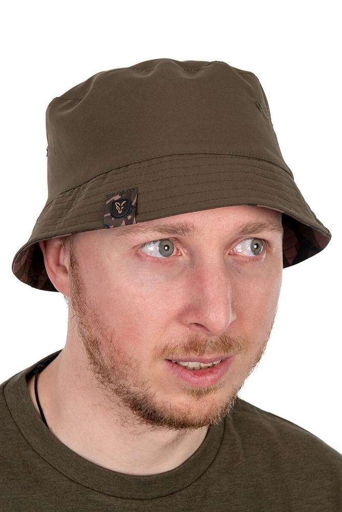 Fox Reversible Bucket Hat Khaki/Camo Fishing Hat