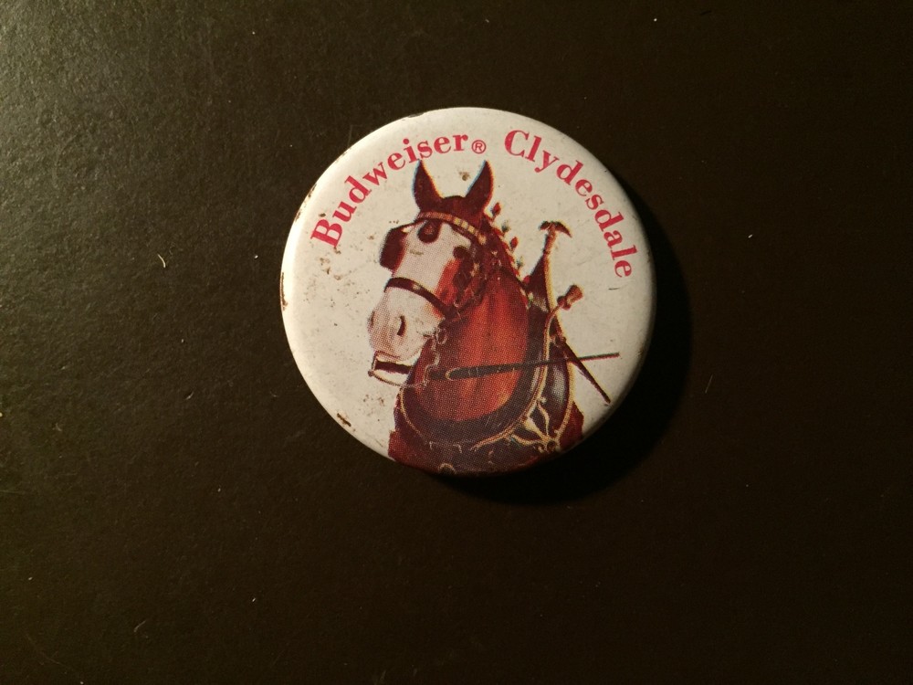 Budweiser Clydesdale vintage button