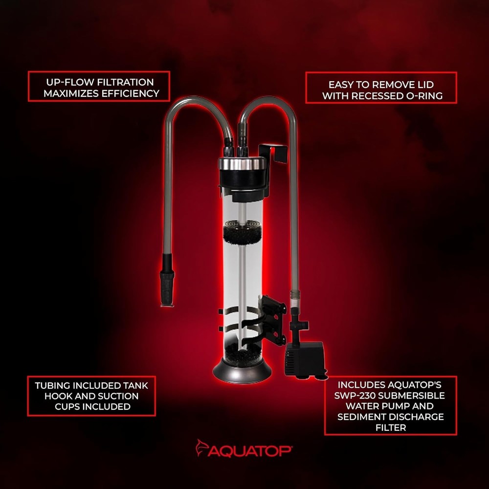 Effective Up-Flow Aquarium Filtration System with Durable Acrylic Housing